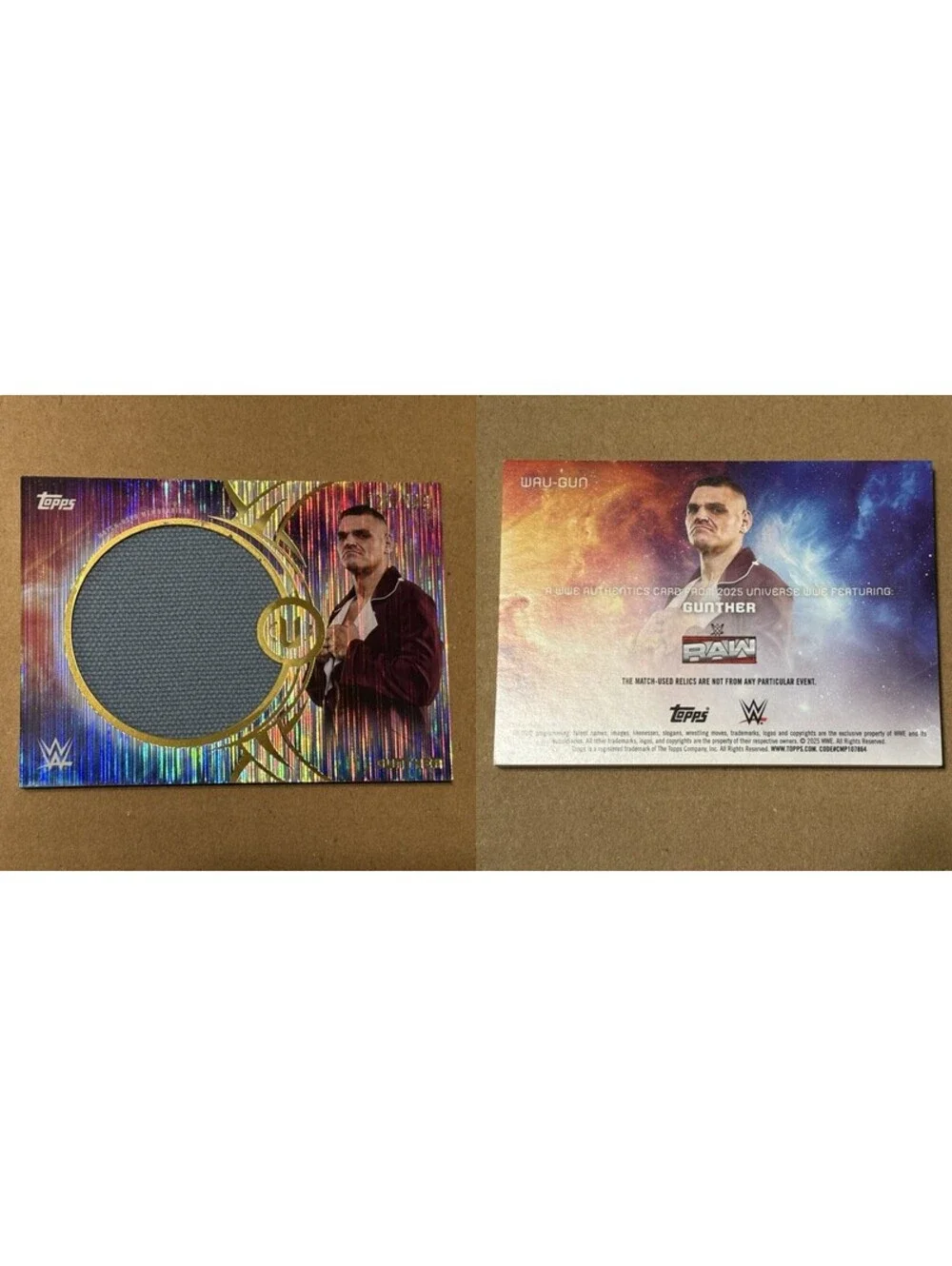 2025 Topps Universe WWE Gunther #WAU-GUN WWE Authentics #/199 Raw